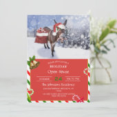 赤い帽子のおもしろいクリスマスロバ 招待状 (スタンド正面)