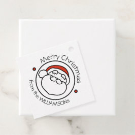 赤い帽子のかわいいサンタクロース クリスマス フェイバータグ