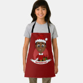 赤い帽子のエプロンを持つクリスマスの少年 エプロン (インサイチュ)