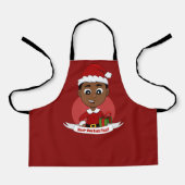 赤い帽子のエプロンを持つクリスマスの少年 エプロン (正面)