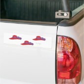 赤い帽子のバンパーステッカー バンパーステッカー (トラック上)