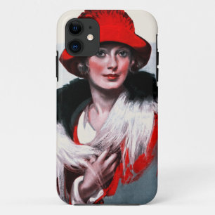 赤い帽子の女性 iPhone 11 ケース