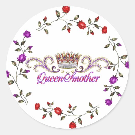 赤い帽子の女王のステッカー ラウンドシール (正面)