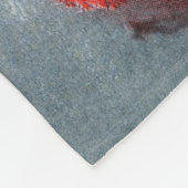 赤い帽子の女 フリースブランケット (角)