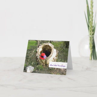 赤い帽子の挨拶Notecard カード