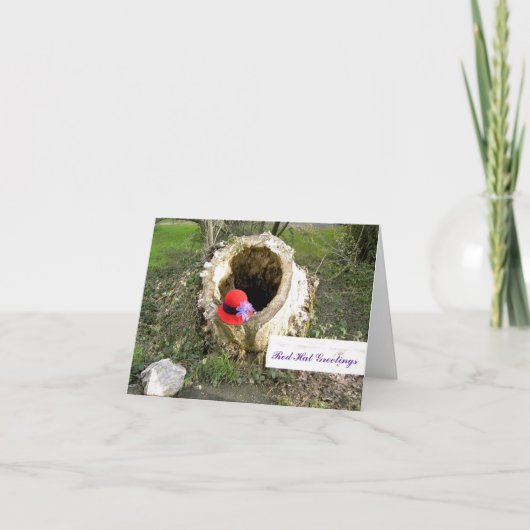 赤い帽子の挨拶Notecard カード (正面)