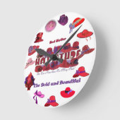 赤い帽子の時計 ラウンド壁時計 (傾斜)