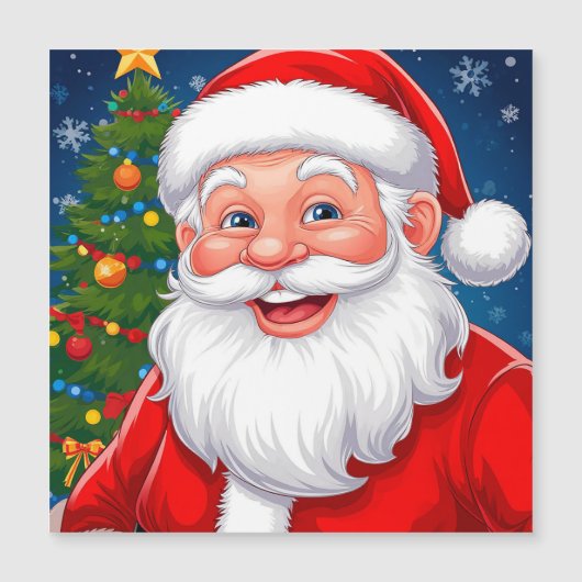 赤い帽子の笑顔のクリスマスサンタクロース (正面)