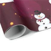 赤い帽子の雪だるま ラッピングペーパー (ロールコーナー)