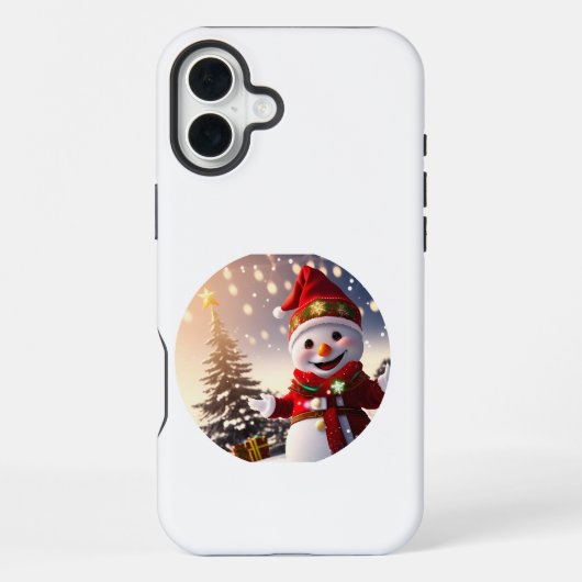 赤い帽子の雪だるま iPhoneケース (裏面)