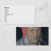 赤い帽子の髭がある人のポートレート、1520年(油 名刺 (正面/裏面)