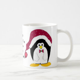 赤い帽子をかぶったクールなペンギン コーヒーマグカップ