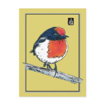 赤い帽子をかぶったロビンバード