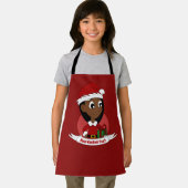 赤い帽子をかぶった可愛いクリスマスガール – 漫画 エプロン (インサイチュ)
