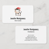 赤い帽子をかぶった幸せな牛 名刺 (正面/裏面)