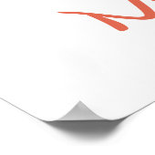 赤い帽子をかぶった白いクリスマス猫 ポスター (角)