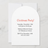 赤い帽子をかぶった白いクリスマス猫 招待状 (裏面)