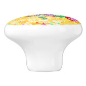 赤い帽子をかぶった笑う骨格女性 セラミックノブ (側面)