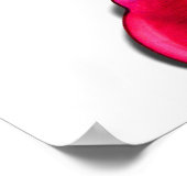 赤い帽子をかぶった笑う骨格女性 ポスター (角)