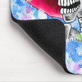 赤い帽子をかぶった笑う骨格女性 マウスパッド (コーナー)