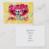 赤い帽子をかぶった笑う骨格女性 名刺 (正面/裏面)