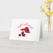 赤い帽子をかぶった カード (黄色い花)