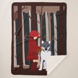 赤い帽子を被ると仲良くなる シェルパブランケット