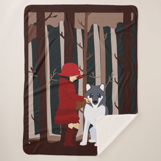 赤い帽子を被ると仲良くなる シェルパブランケット (正面)