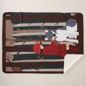 赤い帽子を被ると仲良くなる シェルパブランケット (正面(横))