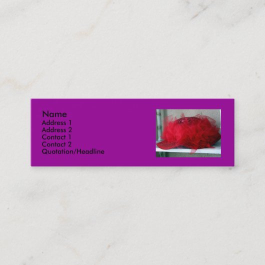 赤い帽子 スキニー名刺 (正面)