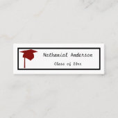 赤い帽子 – 卒業名カードを挿入 スキニー名刺 (正面)