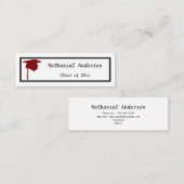 赤い帽子 – 卒業名カードを挿入 スキニー名刺 (正面/裏面)