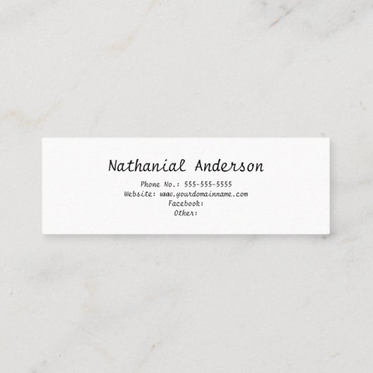 赤い帽子 – 卒業名カードを挿入 スキニー名刺 (裏面)