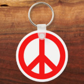 赤い平和のシンボル キーホルダー (正面)