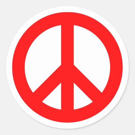 赤い平和のシンボル ラウンドシール (正面)