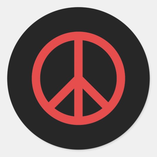 赤い平和のシンボル ラウンドシール (正面)