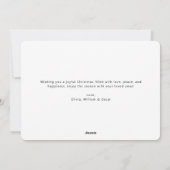 赤い平和オン・アース・カップルビーチ写真クリスマス シーズンカード (裏面)