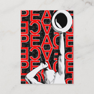 "赤い平和"ぽっちゃりしたカード 名刺