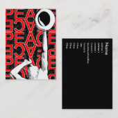 "赤い平和"ぽっちゃりしたカード 名刺 (正面/裏面)