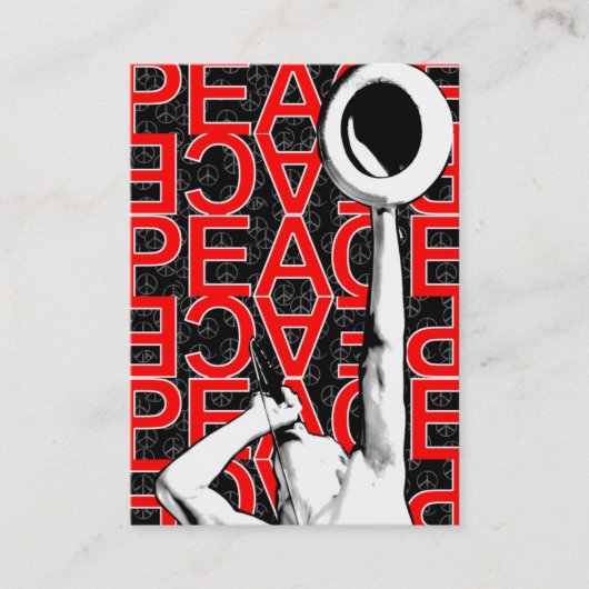 "赤い平和"ぽっちゃりしたカード 名刺 (正面)