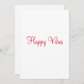 赤い幸せな雰囲気のホリデー シンプル ミニマル カリグラフィー シーズンカード (正面/裏面)