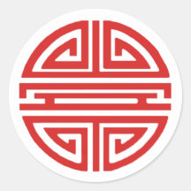 赤い幸福ステッカー