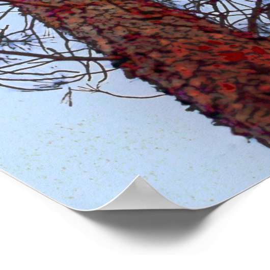 赤い幹の松 ポスター (角)