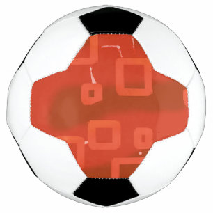 赤い幻想的なビッグジオメトリックアブストラクト サッカーボール