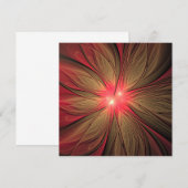 赤い幻想的なフラクタル花 招待状 (正面/裏面)