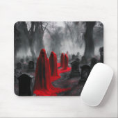 赤い幽霊が墓地に集まった マウスパッド (マウス)