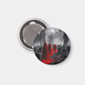 赤い幽霊が墓地に集まった マグネット (正面/裏面)