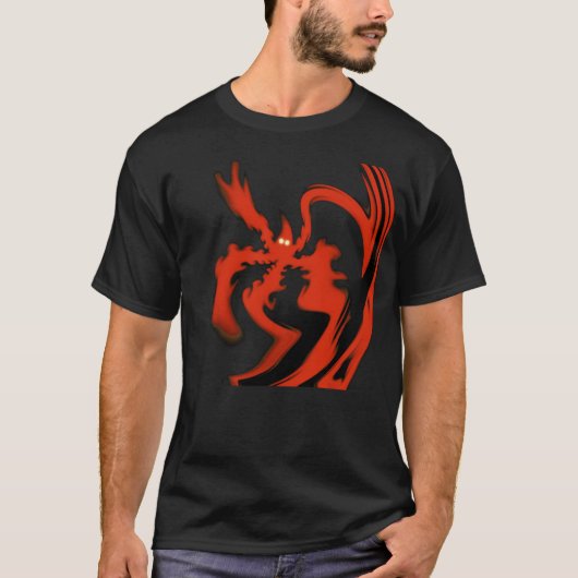 赤い幽霊が後ろ向きに落ちている Tシャツ (正面)