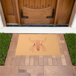 赤い幽霊ダンスバッファローラインタンのdoormat ドアマット