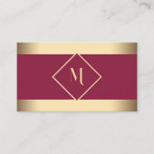 赤い幾何スタイリッシュ金ゴールドフレーモダンム 名刺 (正面)